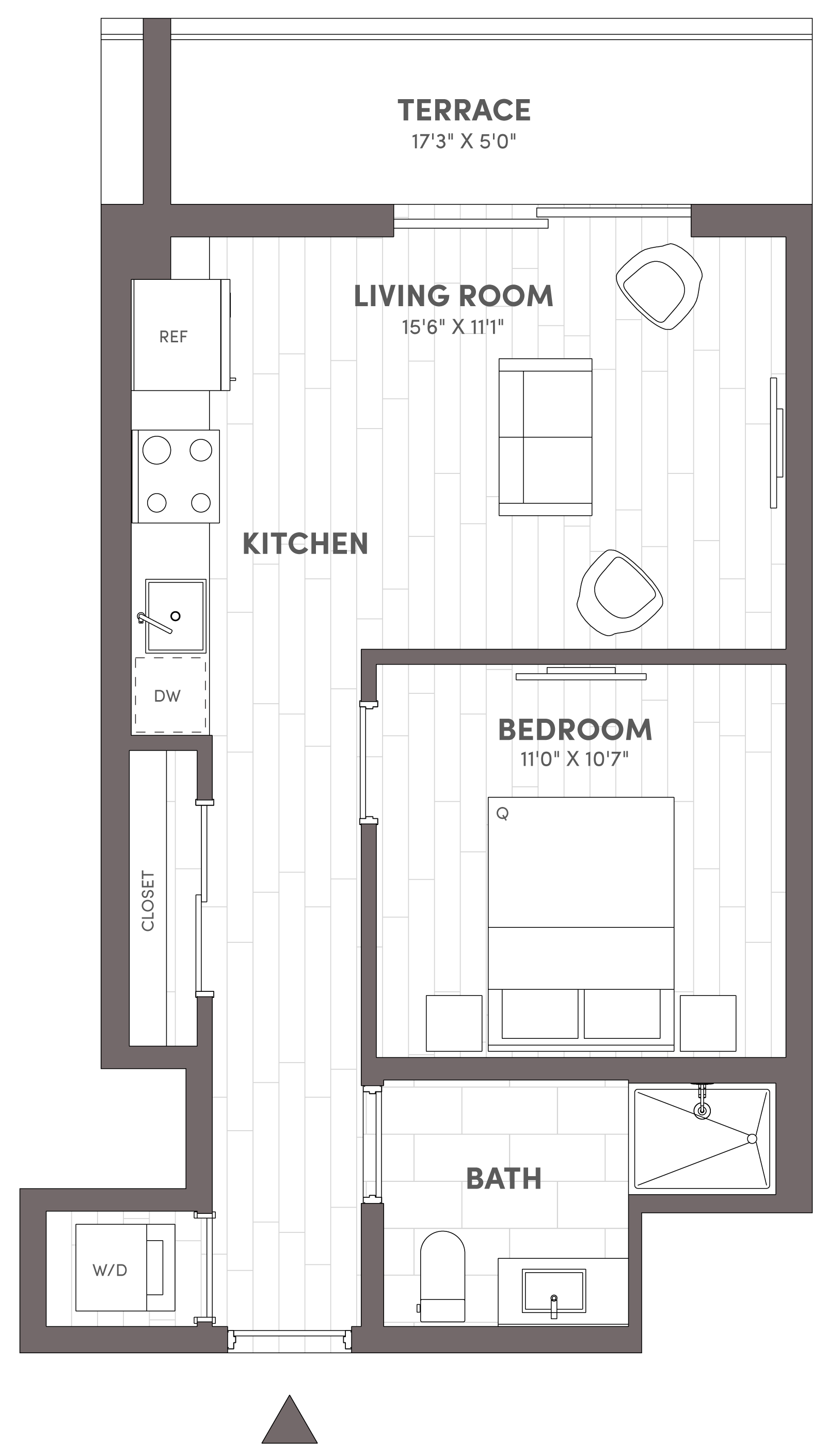 Junior One Bedroom-A2 floor plan