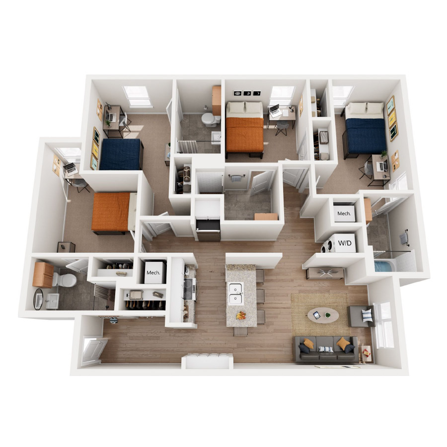 Four Bedroom B floor plan