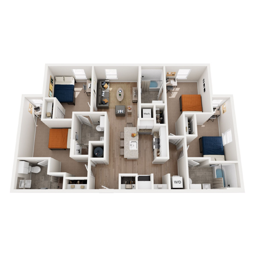 Four Bedroom A.4 floor plan