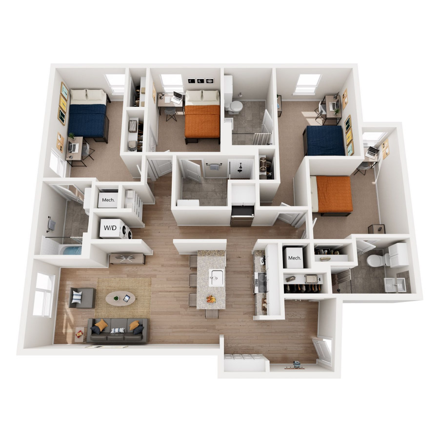 Four Bedroom B.1 floor plan
