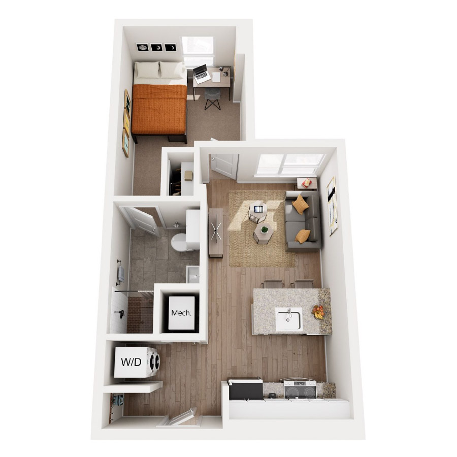 One Bedroom A floor plan