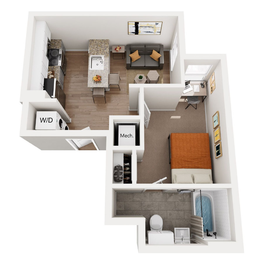 One Bedroom C floor plan