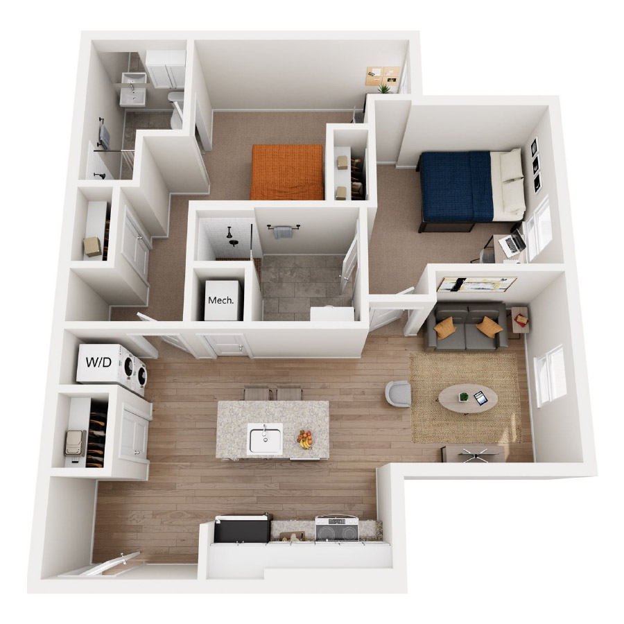 Two Bedroom E floor plan