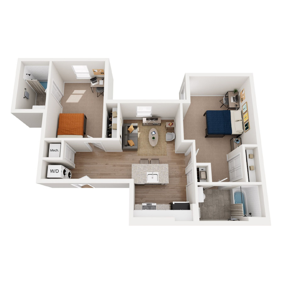 Two Bedroom F floor plan