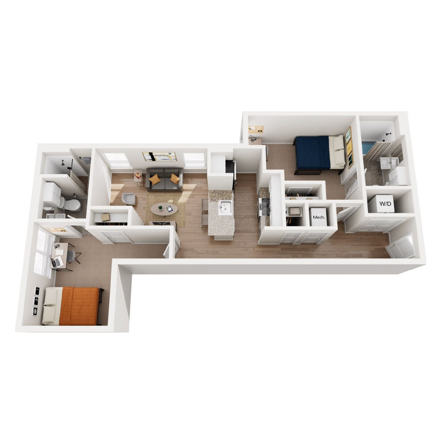 Two Bedroom C floor plan