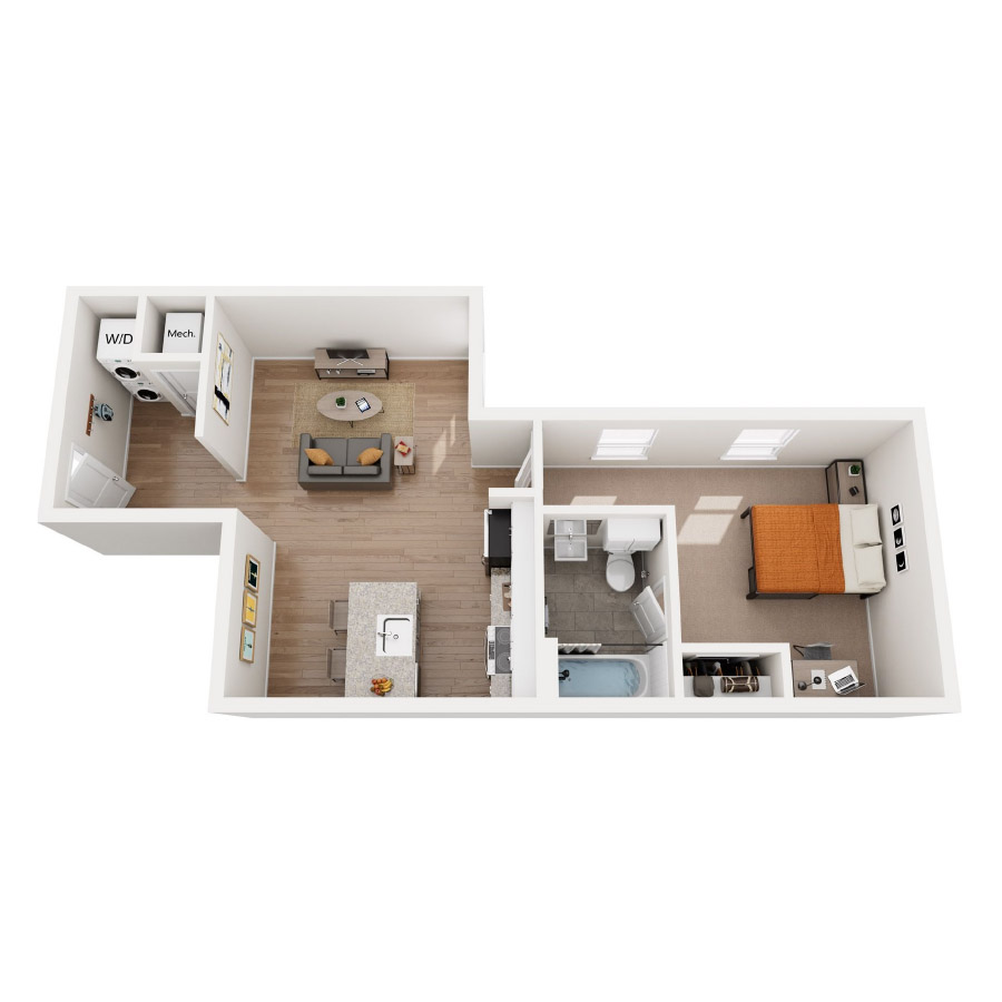 One Bedroom B floor plan