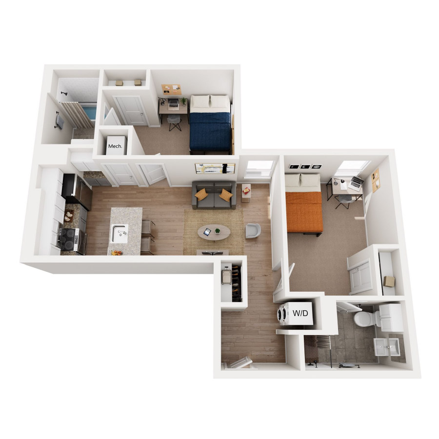 Two Bedroom B.1 floor plan