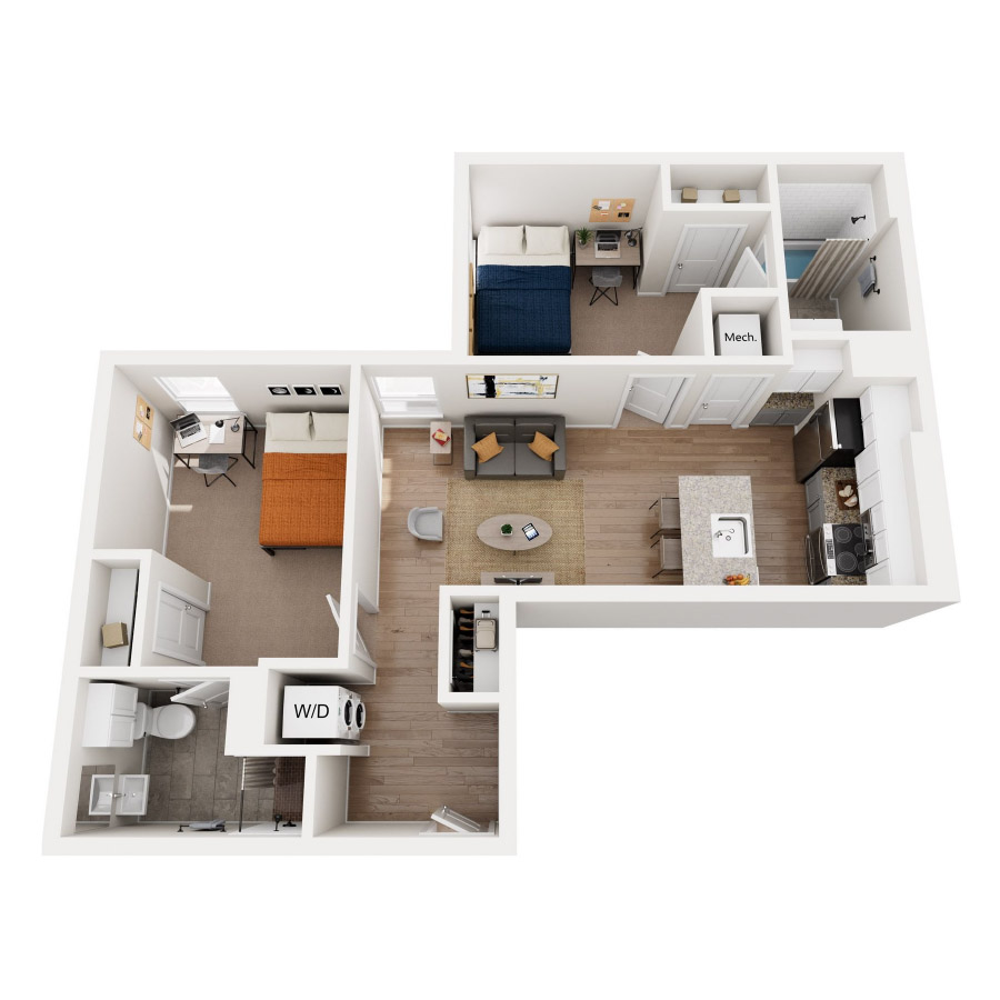 Two Bedroom B floor plan