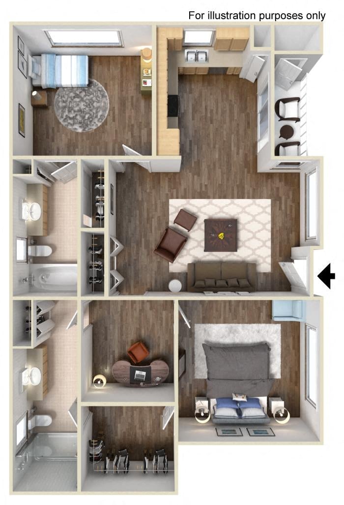 2B2 floor plan