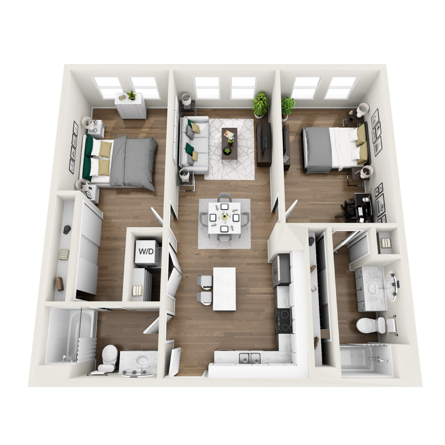 1B1R - Phase 1 Renovated floor plan