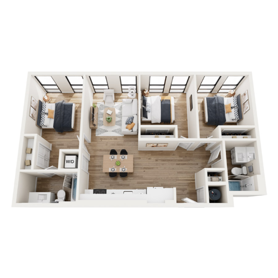 Private Bedroom in Shared 3 Bed 2 Bath - G floor plan