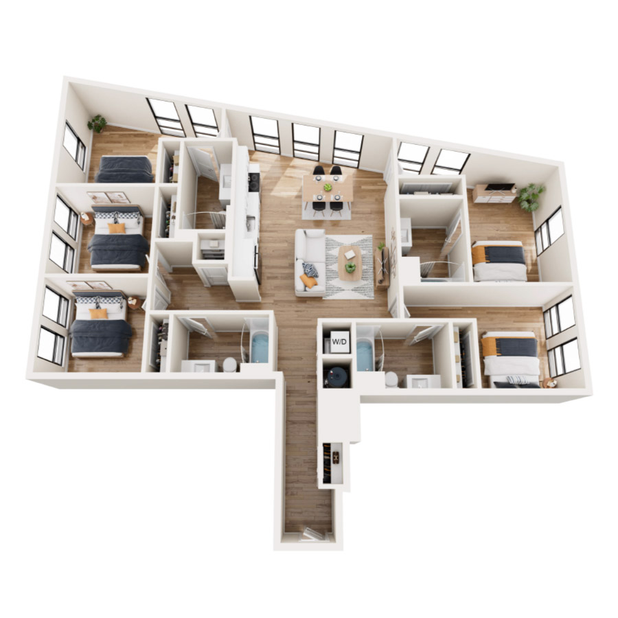 Private Bedroom in Shared 5 Bed 4 Bath - A floor plan
