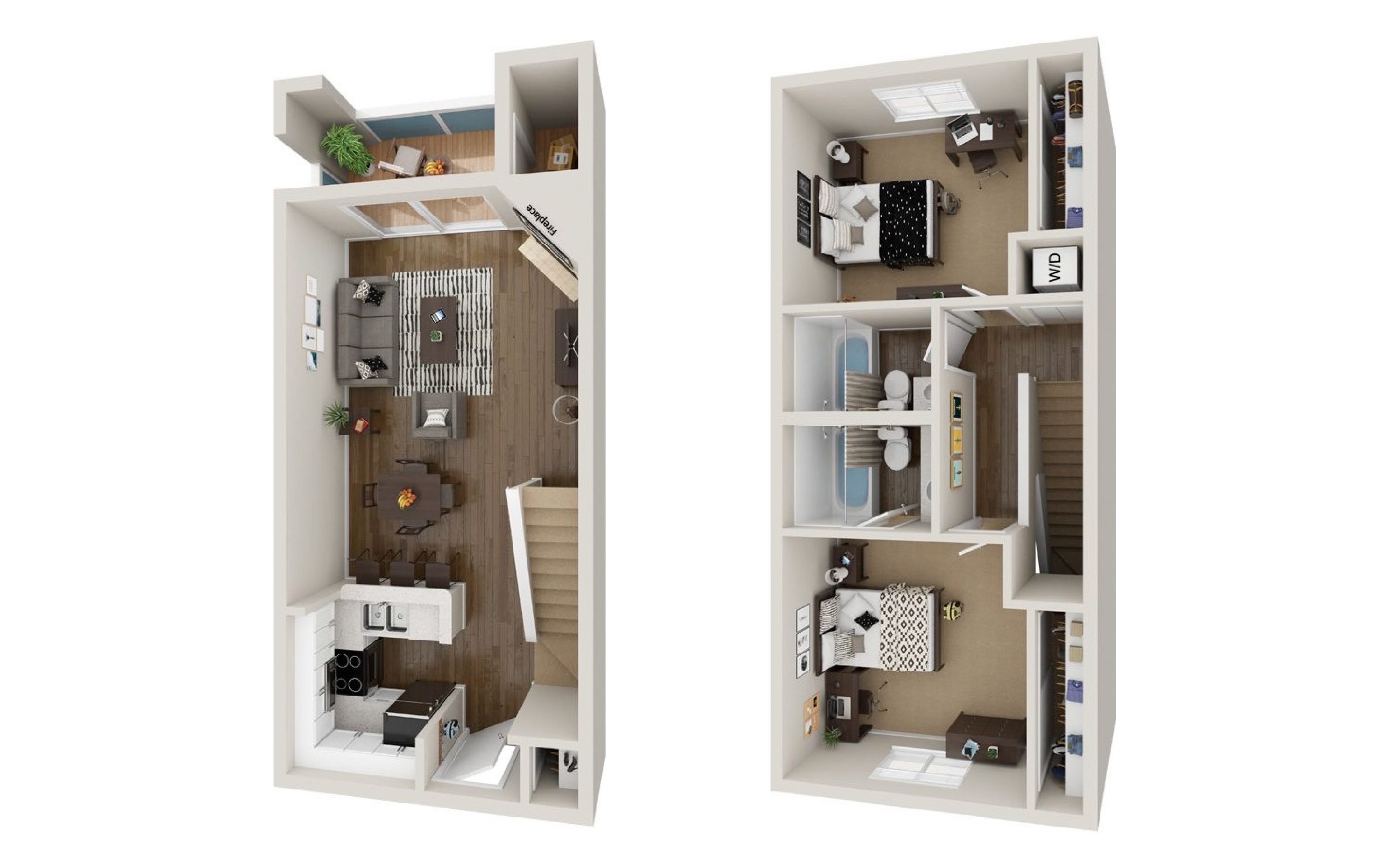 Renovated 2x2 TH floor plan