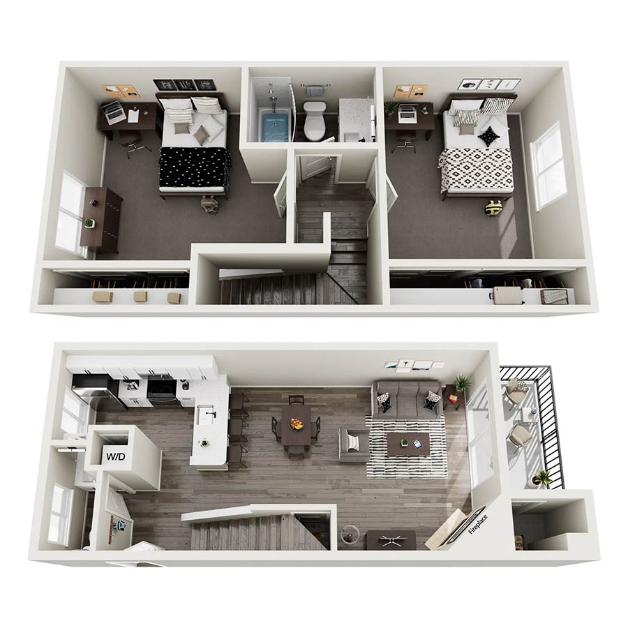 Renovated 2x1.5 floor plan