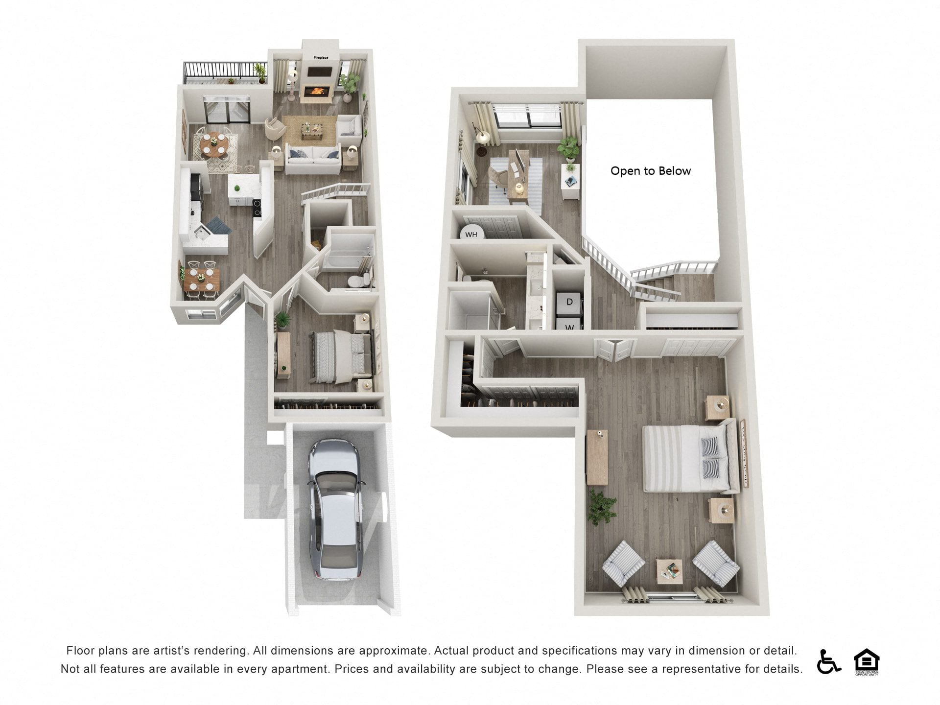 2X2 Townhouse + Loft floor plan