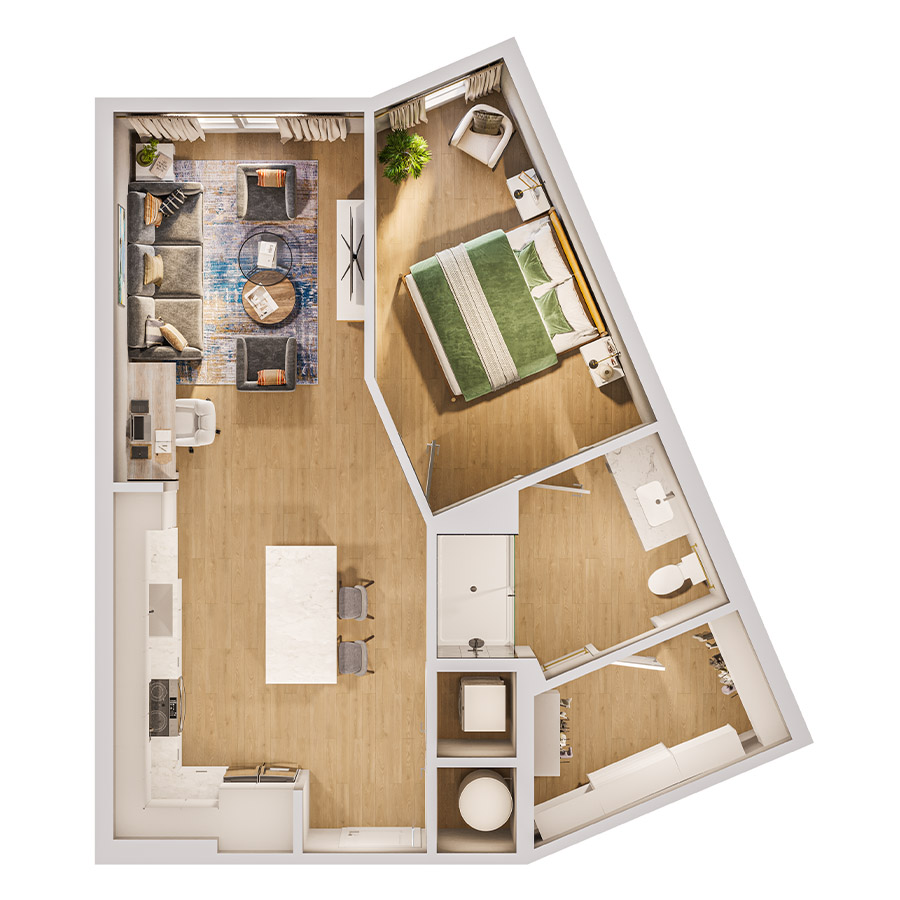 1E-A floor plan