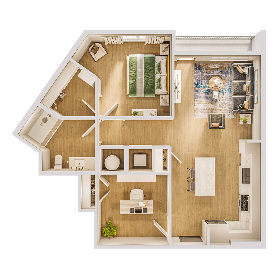 1JD floor plan