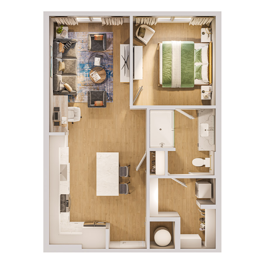 1D floor plan