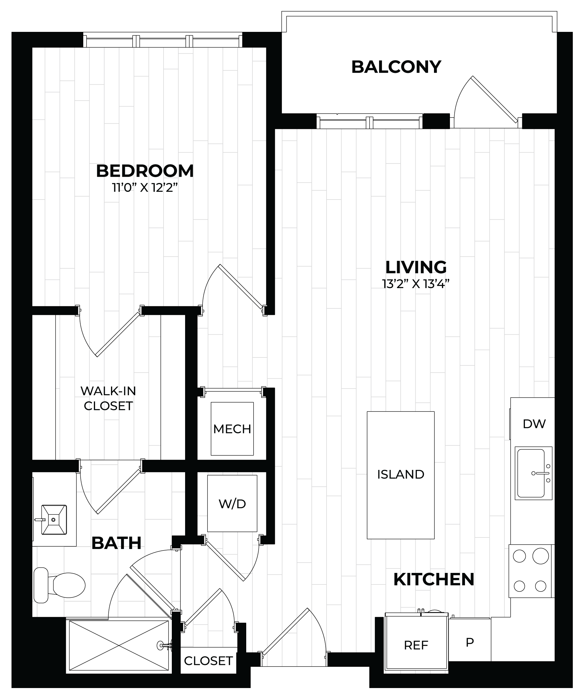 1 Bed/1 Bath-1.5 floor plan