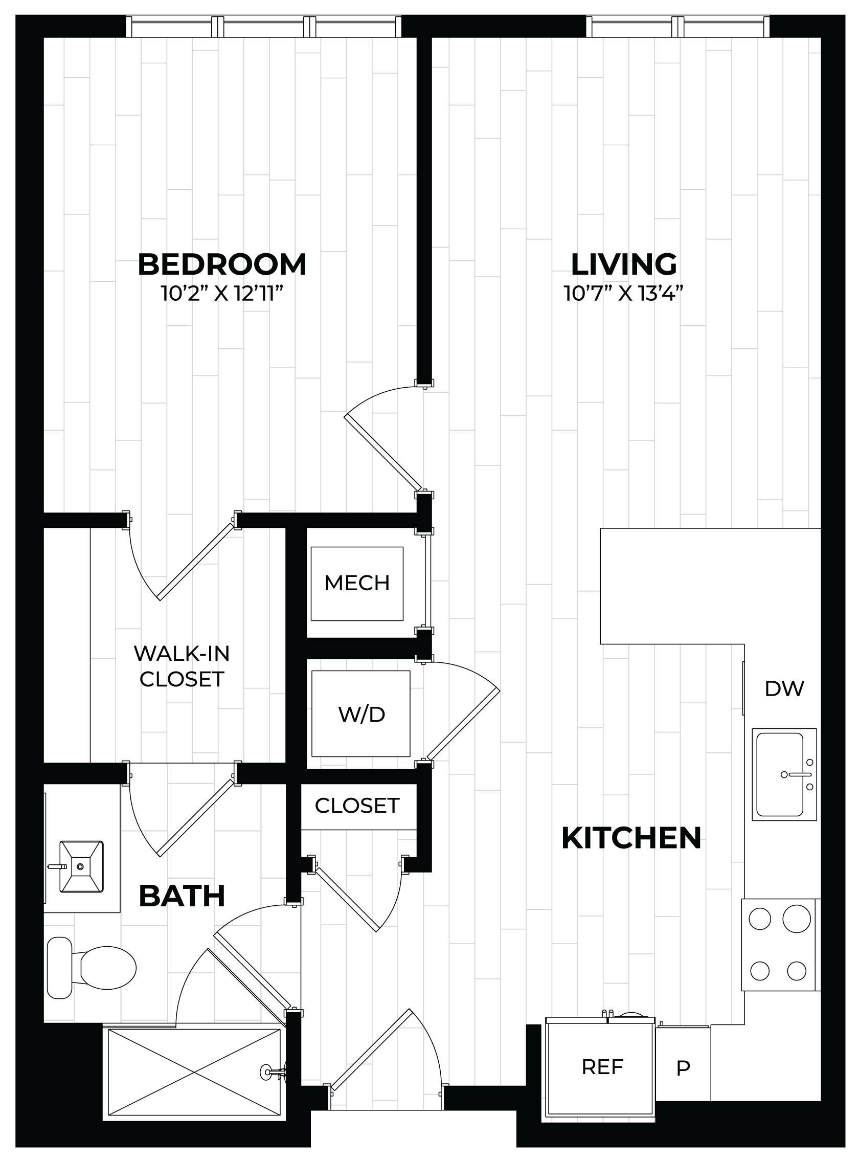 1 Bed/1 Bath-1.3 floor plan