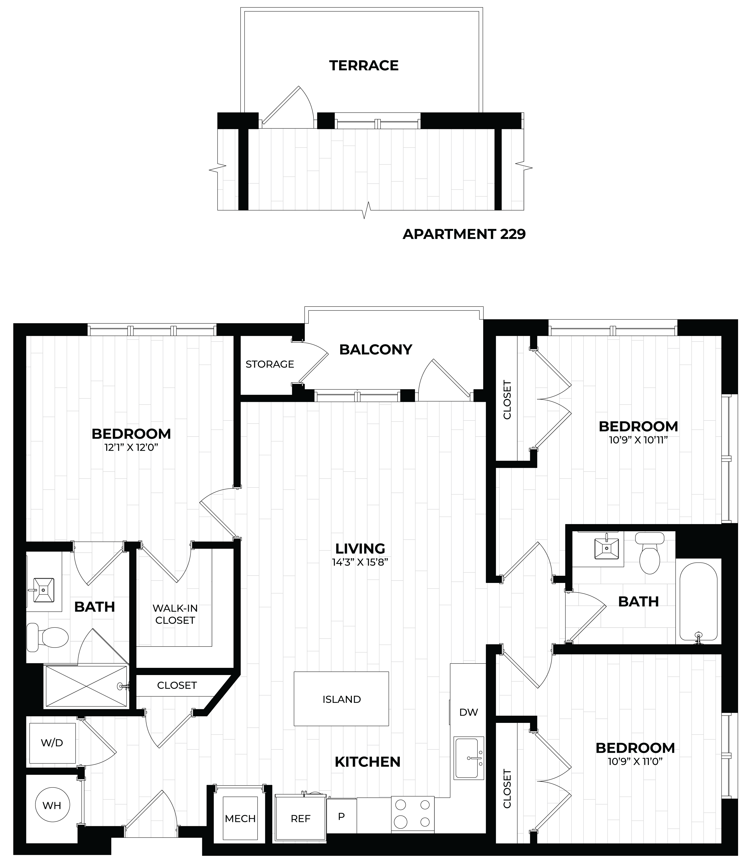 3 Bed/2 Bath-3.1 floor plan
