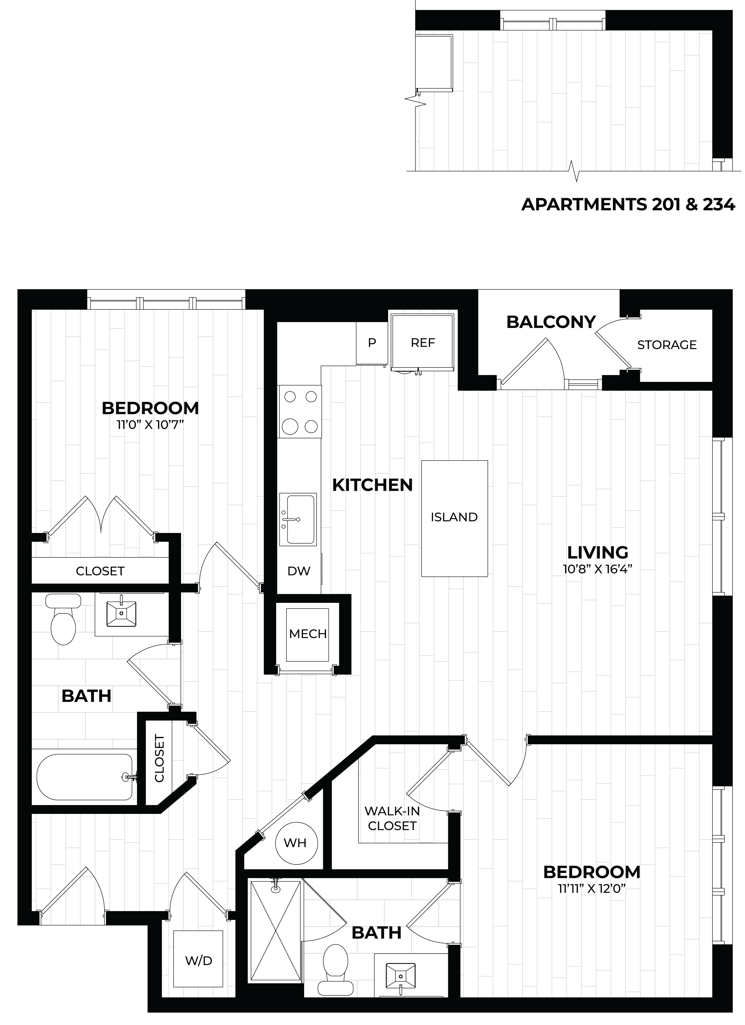 2 Bed/2 Bath-2.1 floor plan