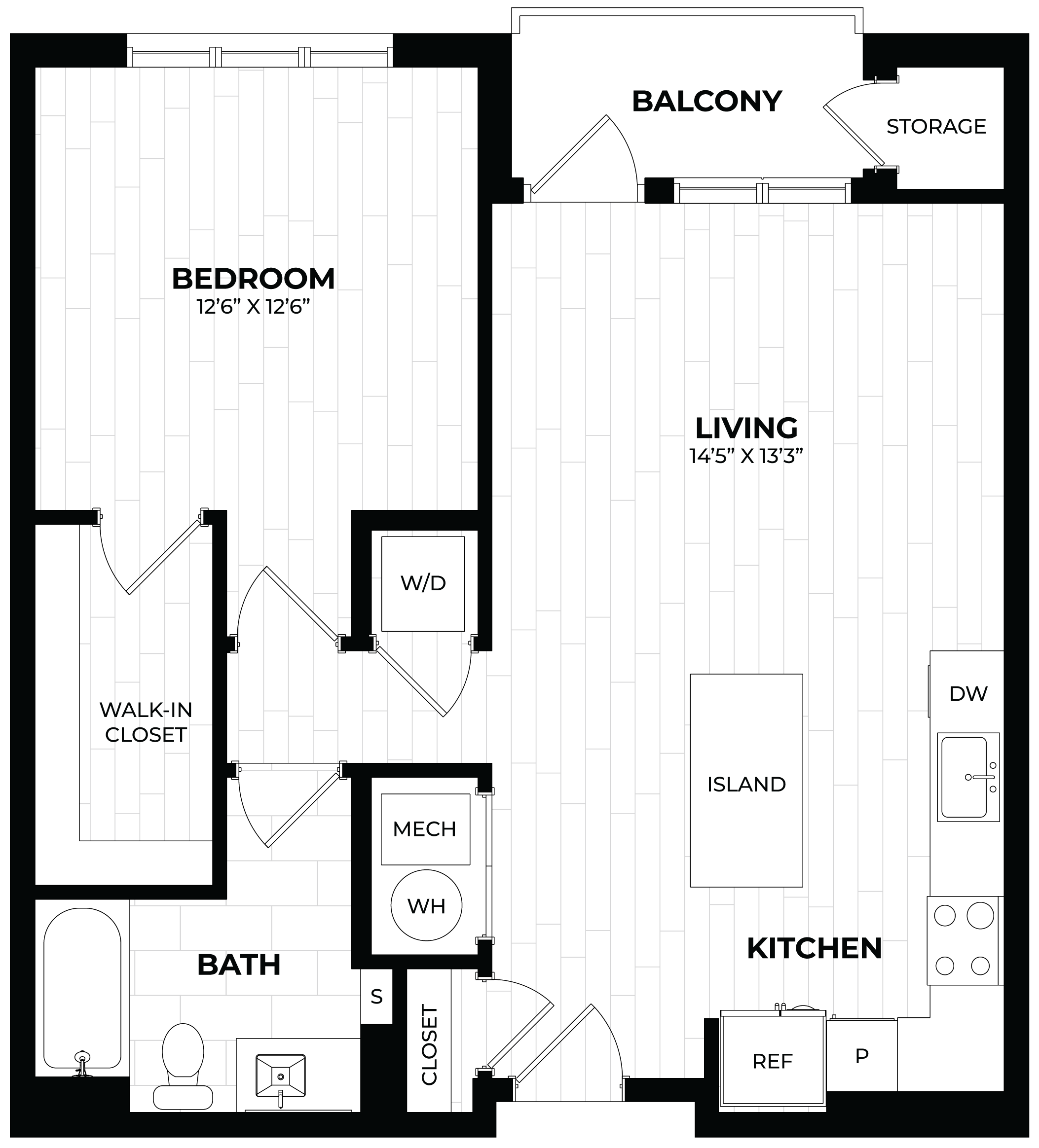 1 Bed/1 Bath-1.1 floor plan
