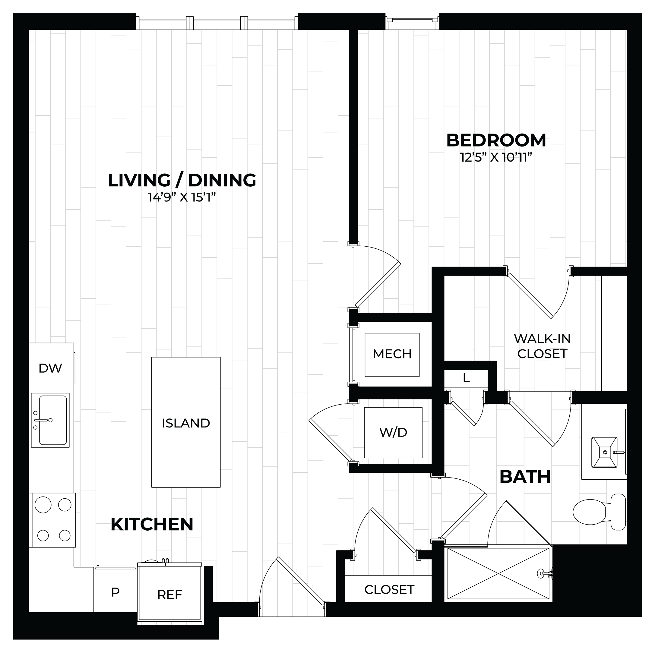 1 Bed/1 Bath-1.6 floor plan