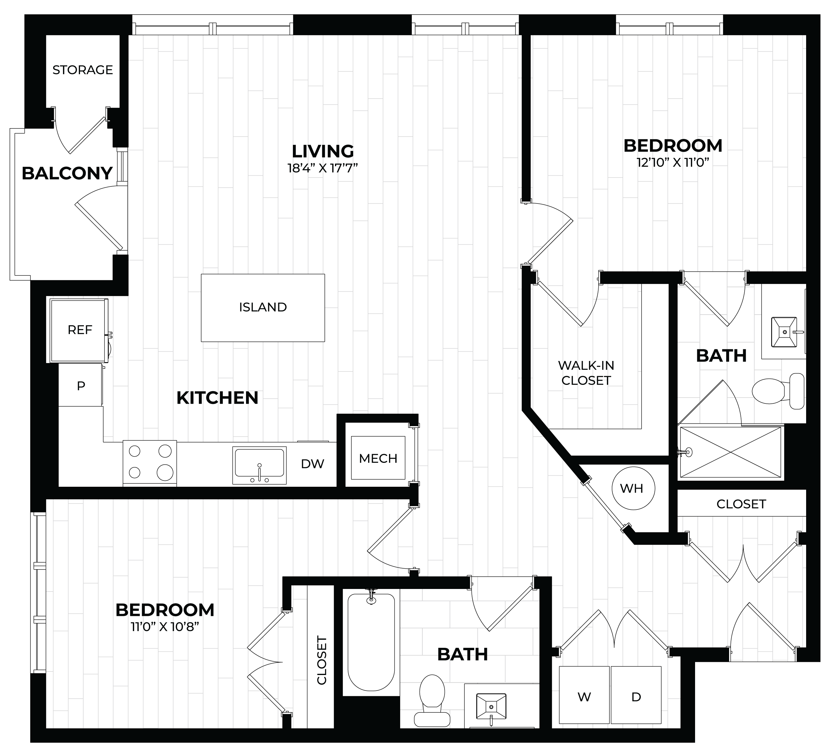 2 Bed/2 Bath-2.3 floor plan