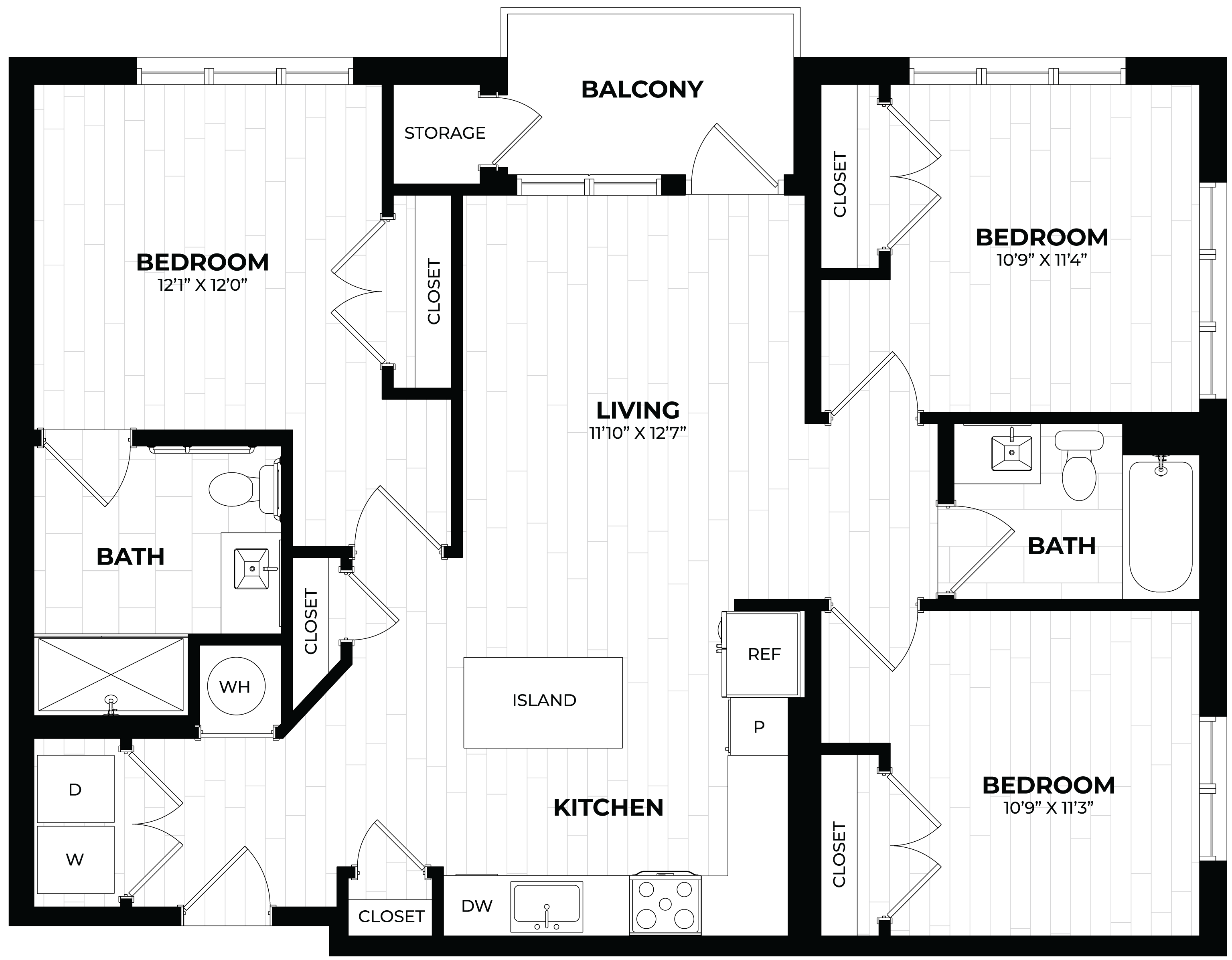 3 Bed/2 Bath-3.1 ANSI floor plan