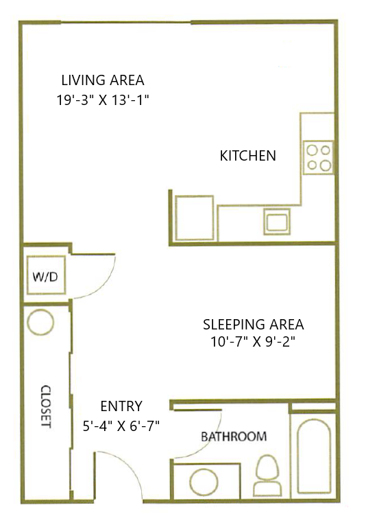 Studio-A-1C floor plan