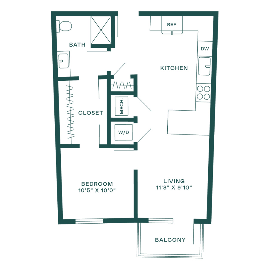 1B floor plan