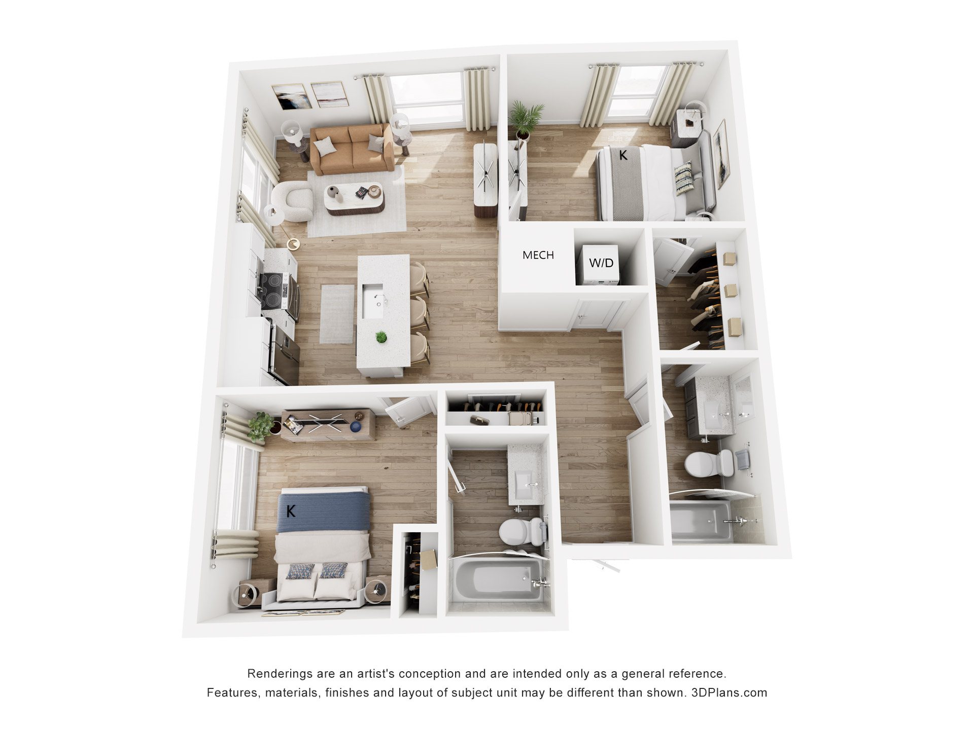 2CB floor plan
