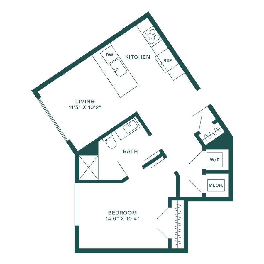 1H floor plan