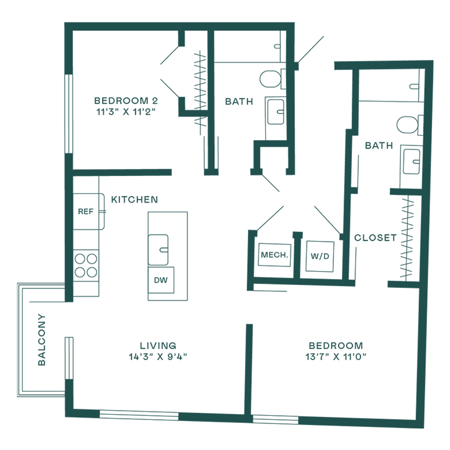 2CC floor plan