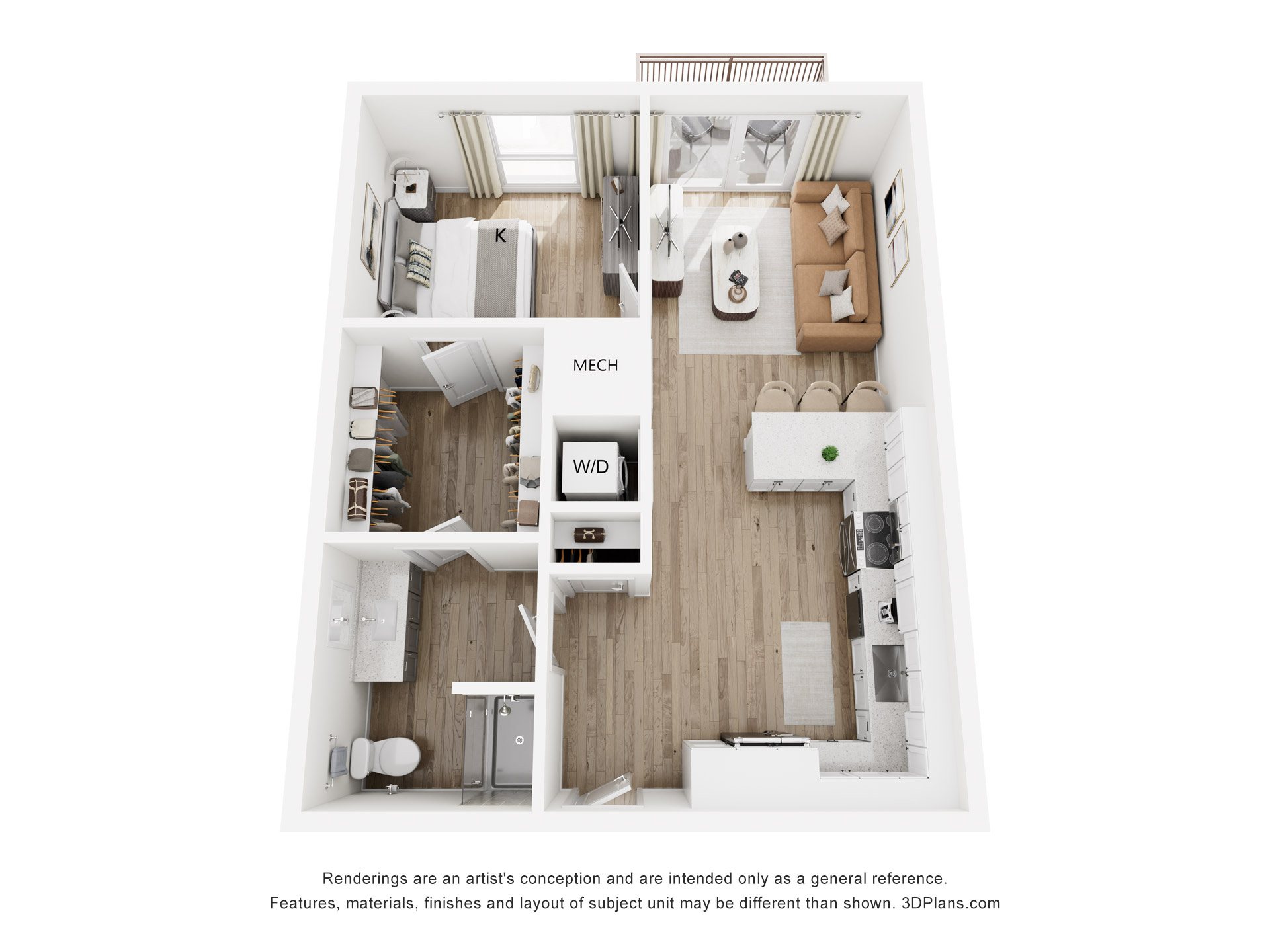 1D floor plan