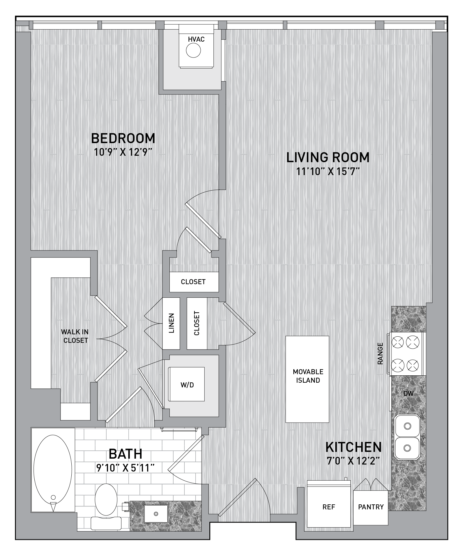 15/17 Stack - 1 Bed 1 Bath-A1.2 floor plan