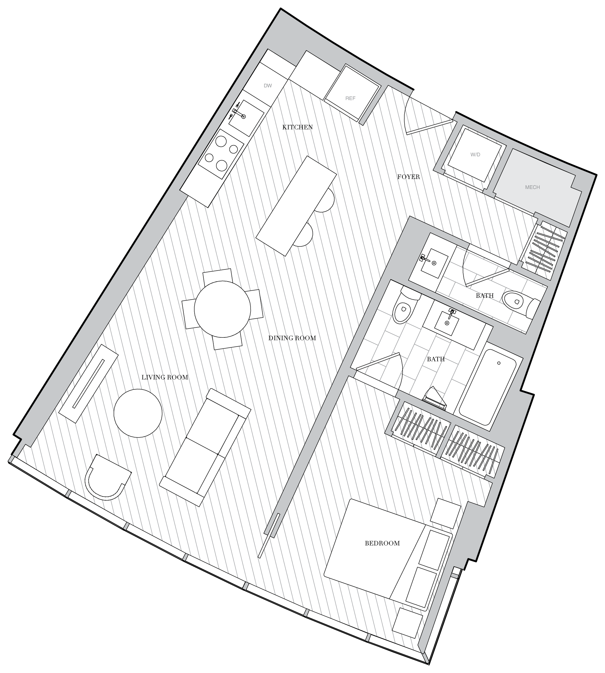 1 Bed 1 5 Bath B1 5A floor plan