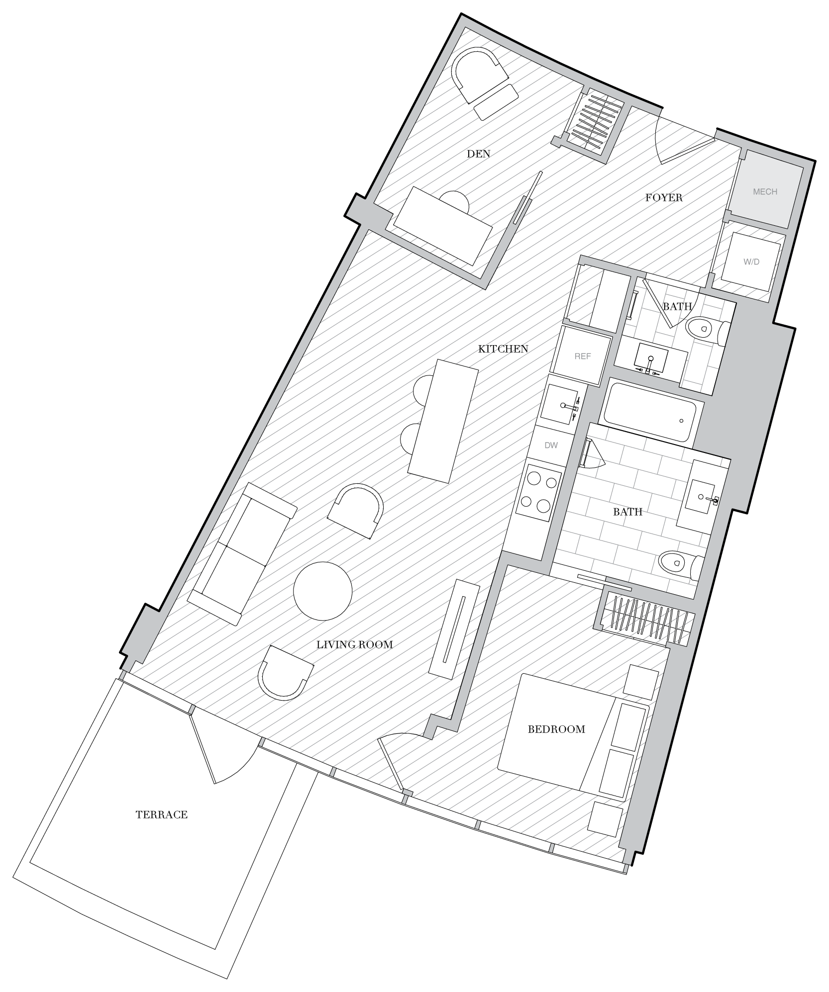 1 Bed 1 5 Bath Den B1 5DB floor plan