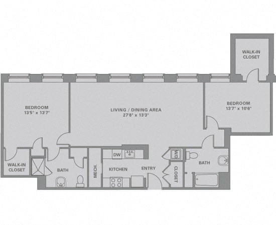 2 Bed/2 Bath-B17 floor plan
