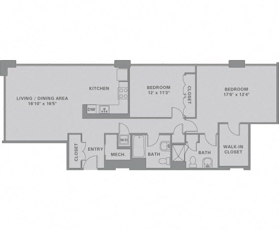 2 Bed/2 Bath-B14 floor plan