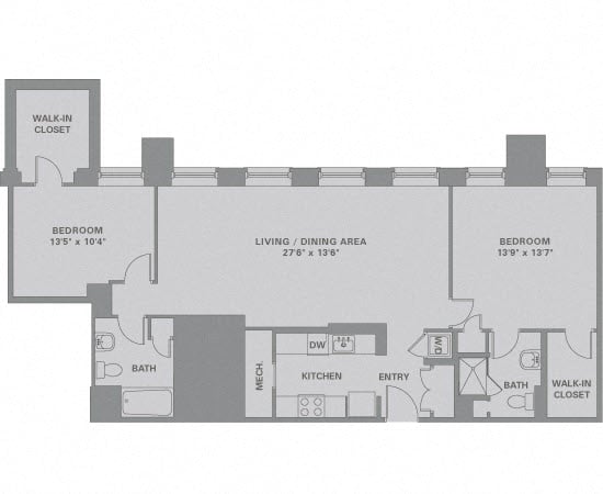 2 Bed/2 Bath-B16 floor plan