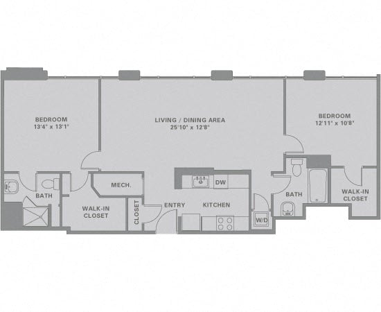 2 Bed/2 Bath-B10 floor plan