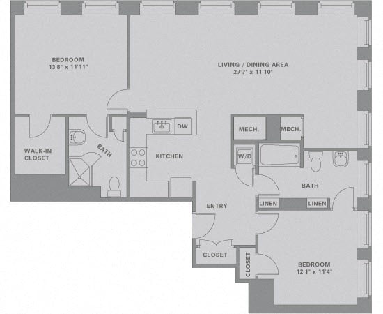 2 Bed/2 Bath-B12 floor plan