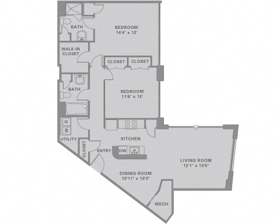 2 Bed/2 Bath-B13 floor plan