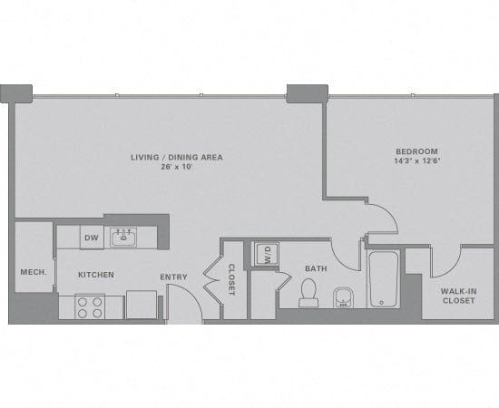 1 Bed/1 Bath-A17 floor plan