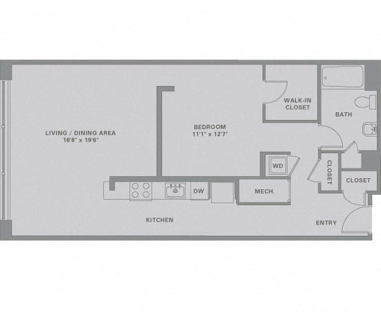 1 Bed/1 Bath-A23 floor plan