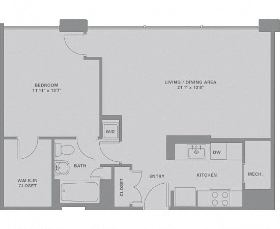 1 Bed/1 Bath-A13 floor plan