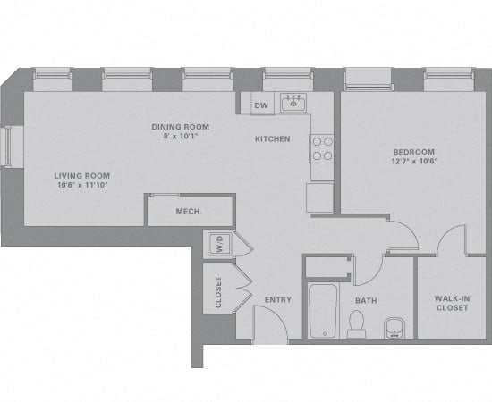 1 Bed/1 Bath-A12 floor plan