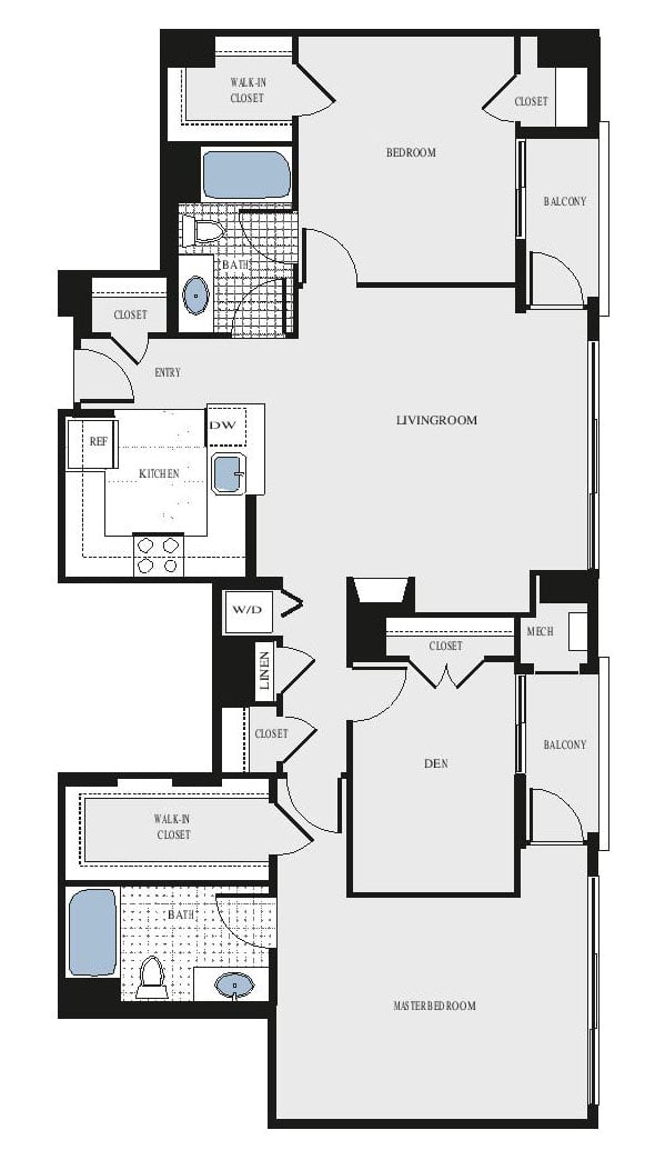 3 Bed/2 Bath Den - bcd1 floor plan